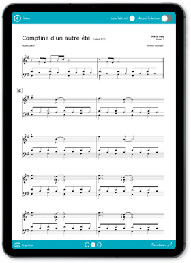 Partition digitale pour piano / tablature piano tous niveaux en ligne