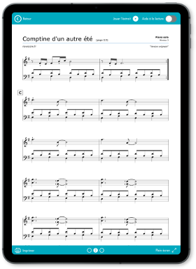 Partition digitale pour piano / tablature piano tous niveaux en