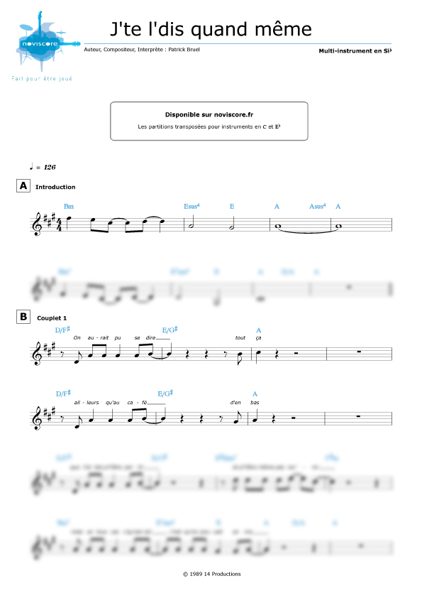 J Te Mentirais Partition Piano