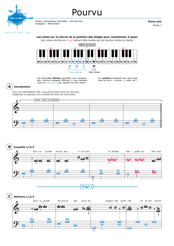 partition guitare pourvu