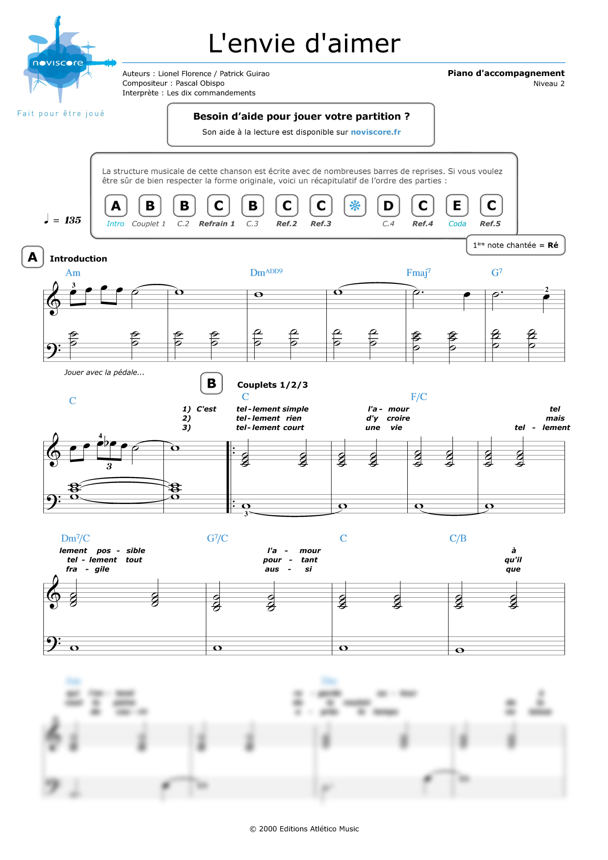 Partition piano Joyeux anniversaire (Chanson pour enfants) Partitions Noviscore