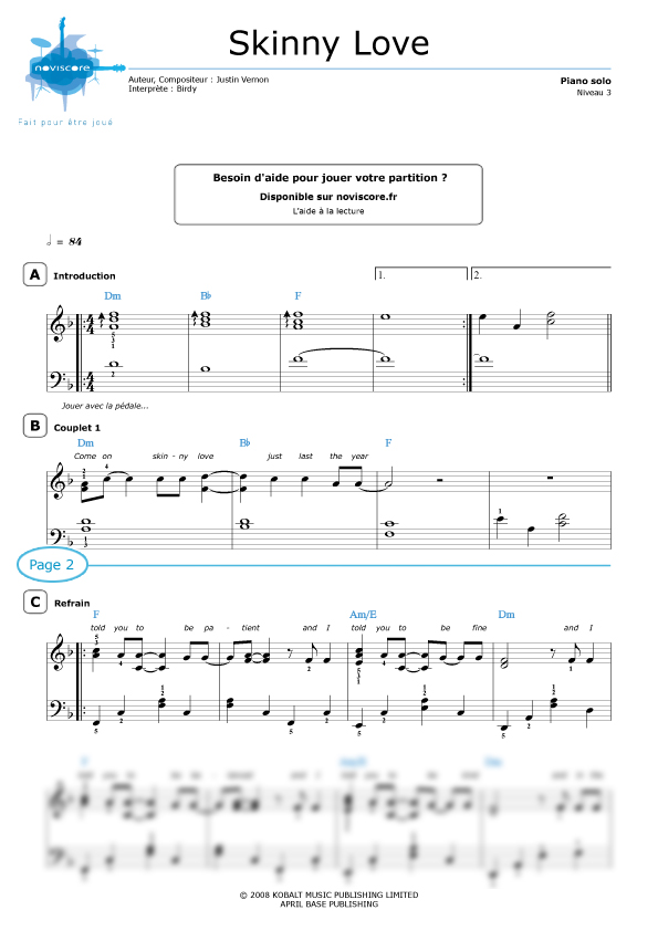 Partition piano simple