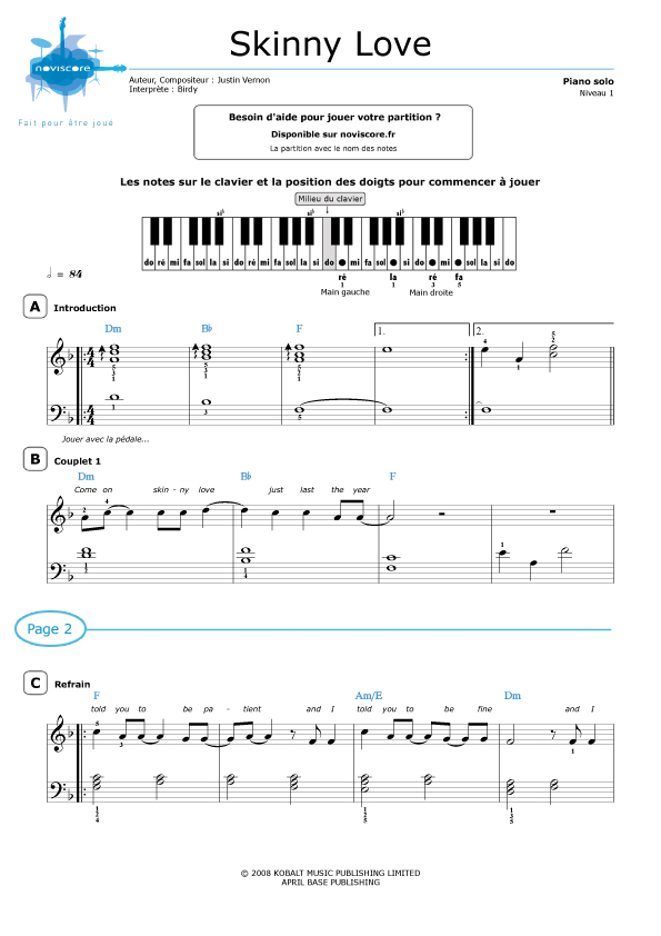 Partition piano simple
