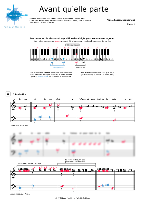 Partition piano rap