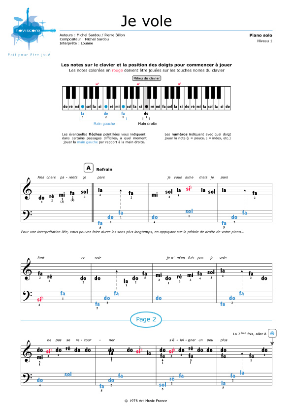 Partition piano je vole louane