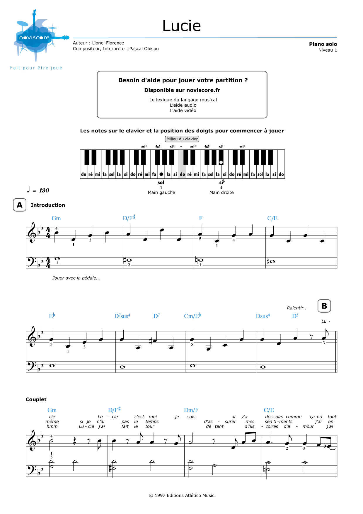 partition piano obispo