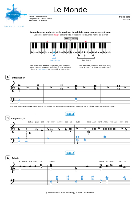 M Pokora Partition Piano