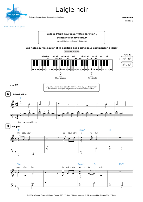 Partition Piano Barbara