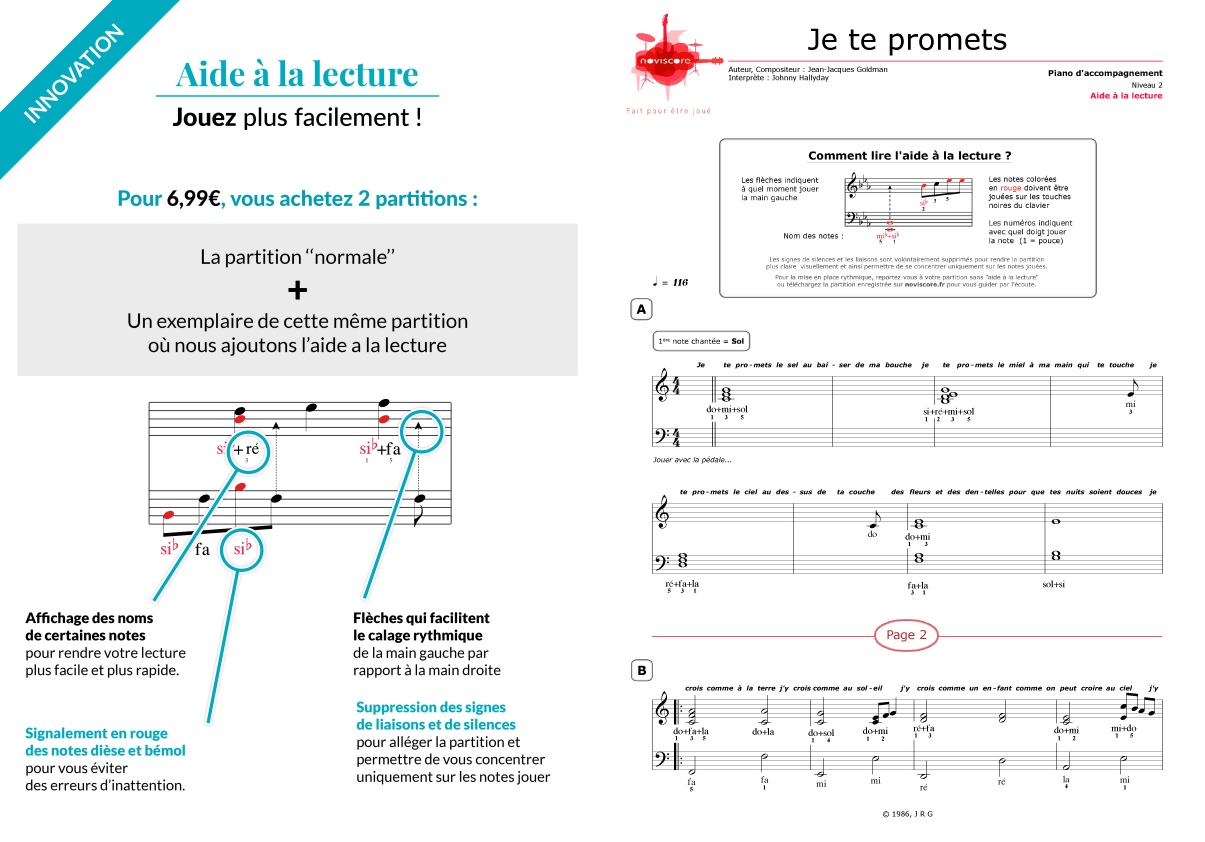 Partition piano je te promets