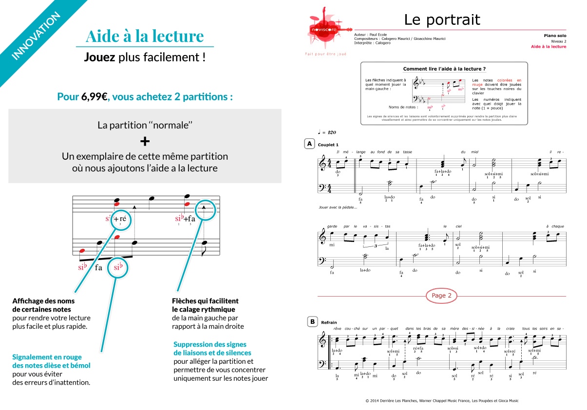 Partition guitare Calogero - Le portrait - Maxitabs